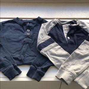 2 boys henleys size small.  Old navy and gap